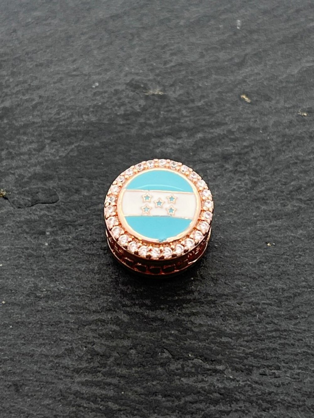 Pandora HONDURAS Flag Exclusive Charm Rose Gold-Plated Bead Charm Jewelry